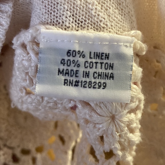 Eternal sunshine creations like free people linen cotton crochet tank size small - Picture 3 of 5